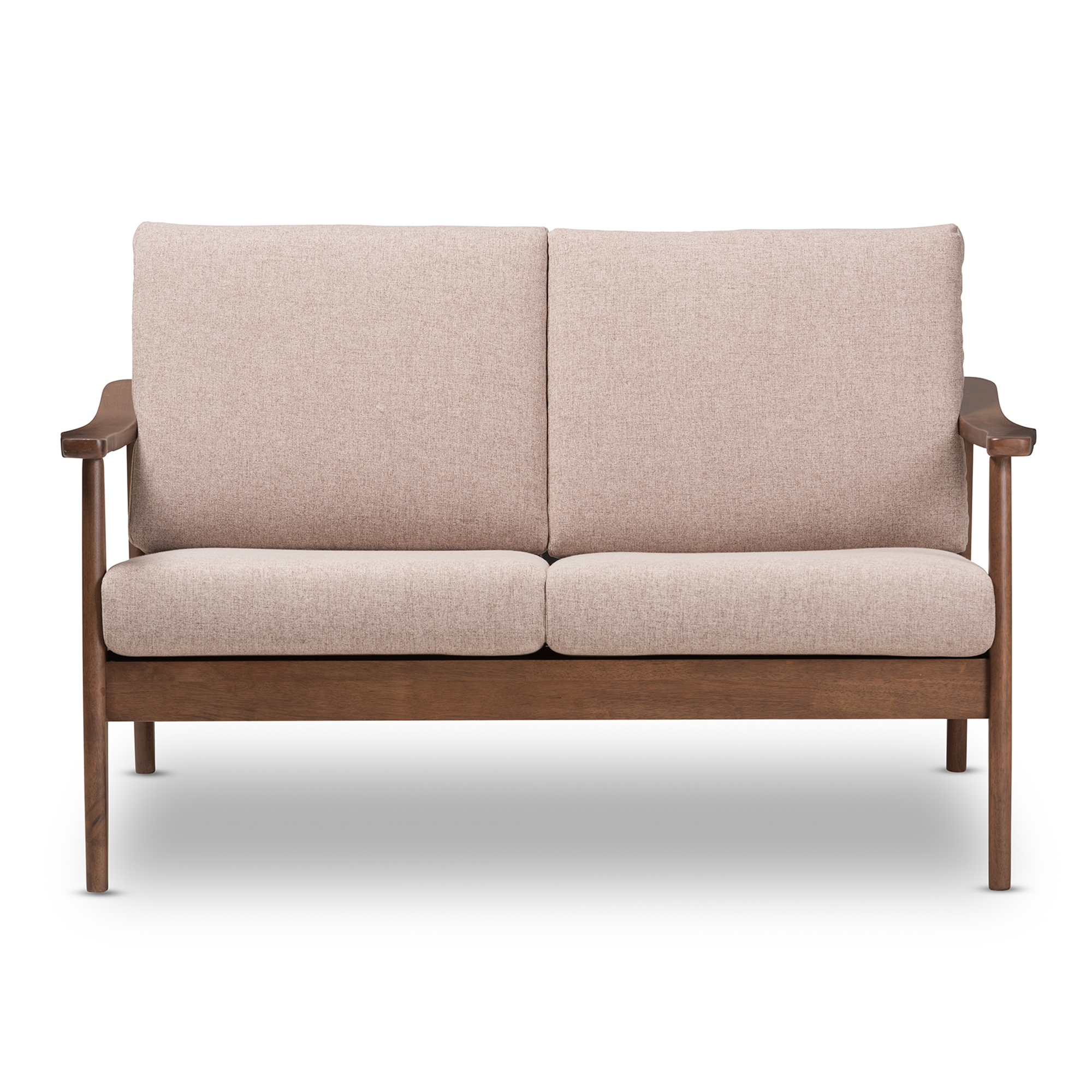Baxton Studio Venza Mid-Century Modern Walnut Wood Light Brown